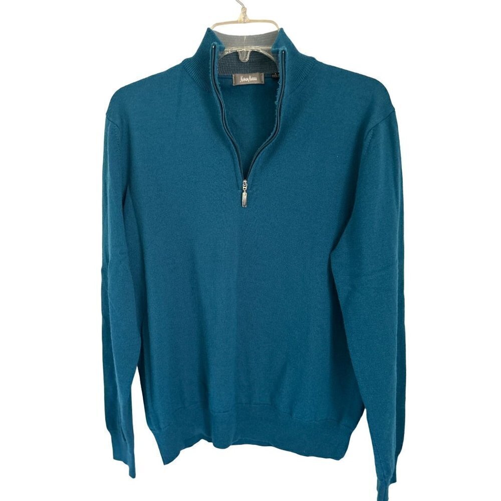 Men's Neiman Marcus 1/4 Zip Wool Blend Sweater Pullover Size Small